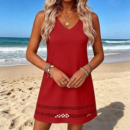 LAUREN | Robe Midi Élégante à Col V